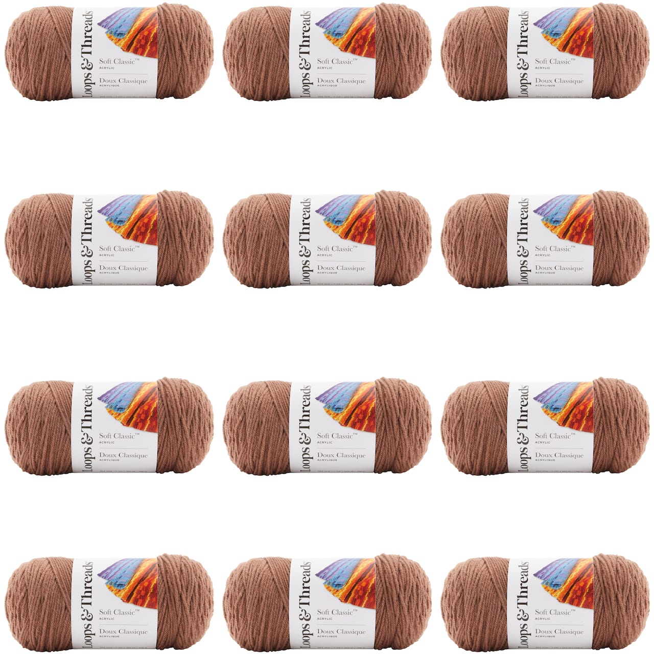 12 Pack: Soft Classic™ Solid Yarn by Loops & Threads®